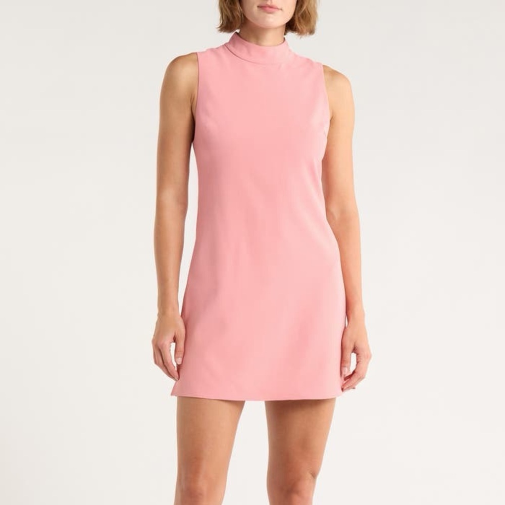 Alice + Olivia Blush Pink High-Neck Dress